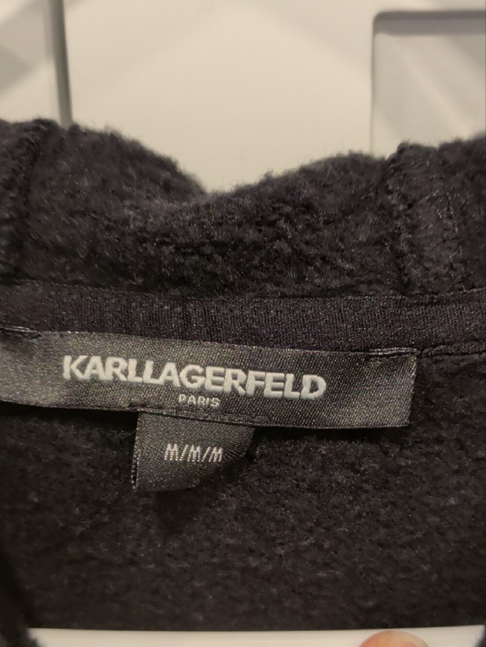 Karl Lagerfeld Black Hoodie with White Logo Print - Picture 2 of 3